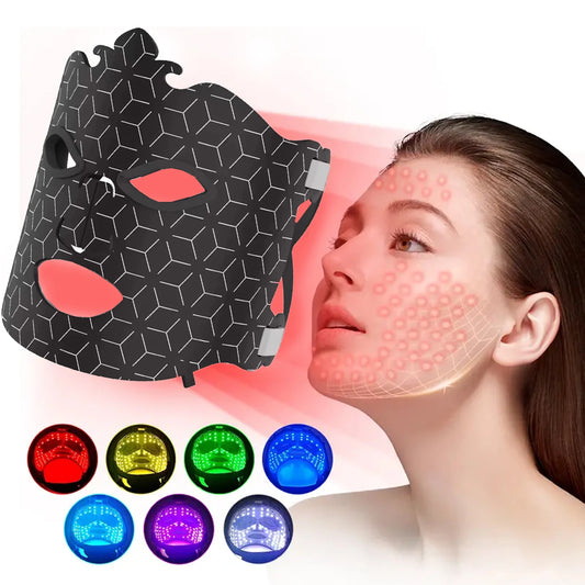 7-in-1 LED Colors Silicone Therapy Facial Mask