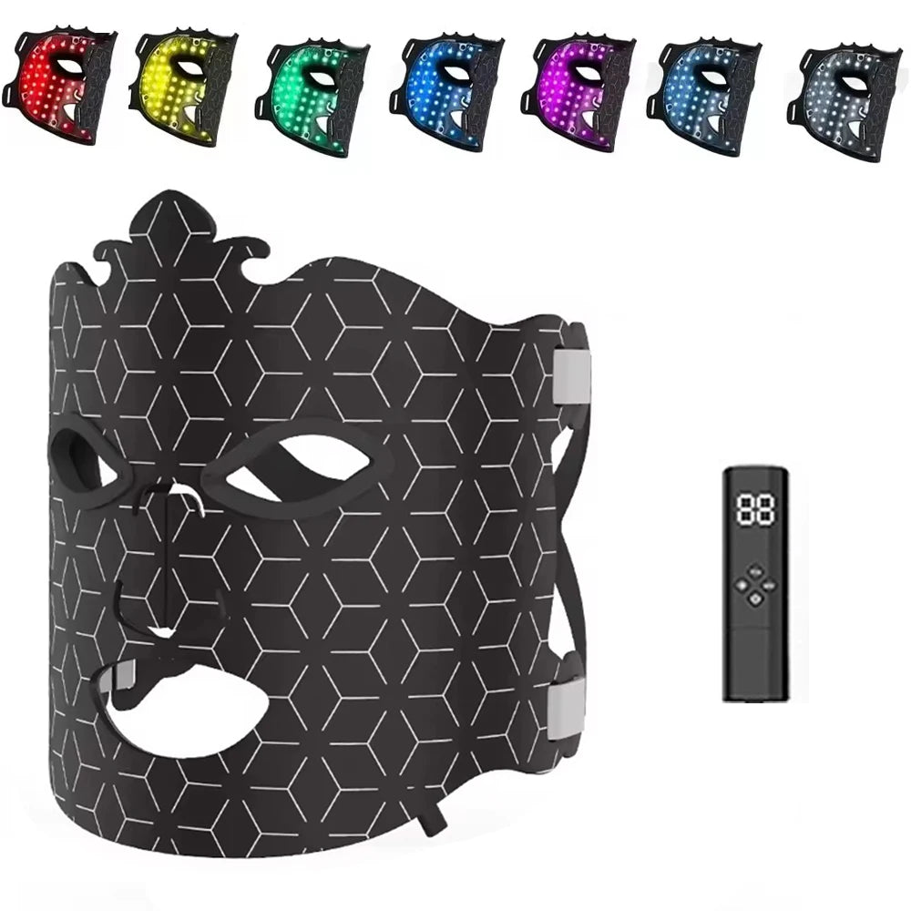 7-in-1 LED Colors Silicone Therapy Facial Mask