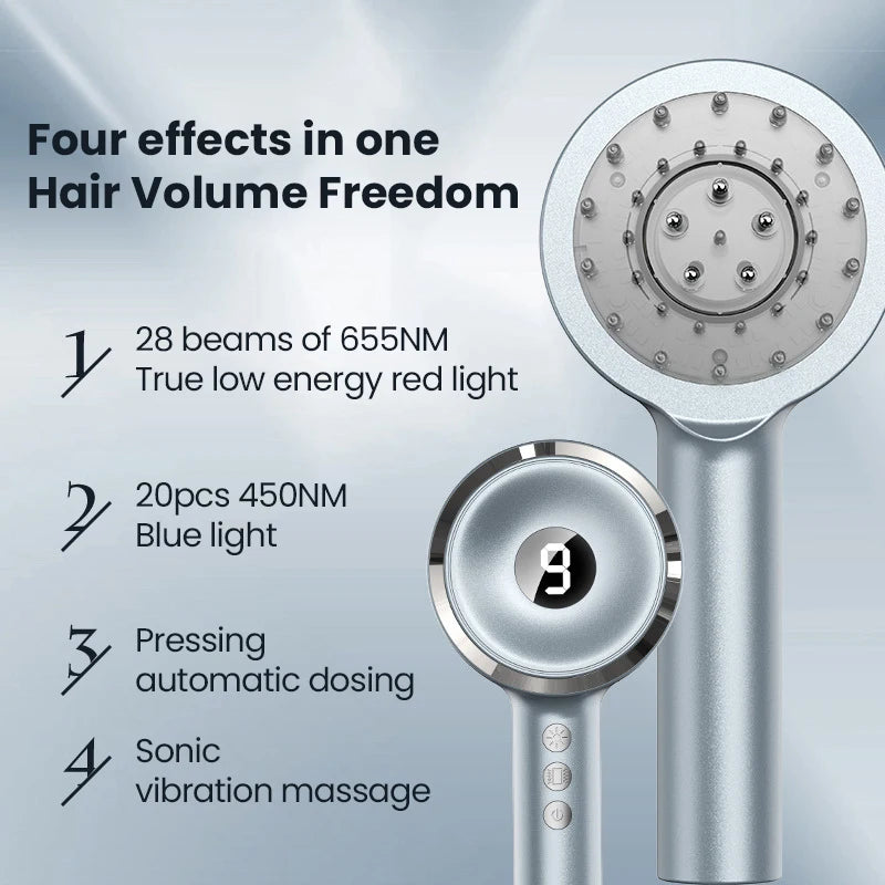 KINGDOM LED Right Light Therapy Hair Growth Brush and Hair Serum Applicator