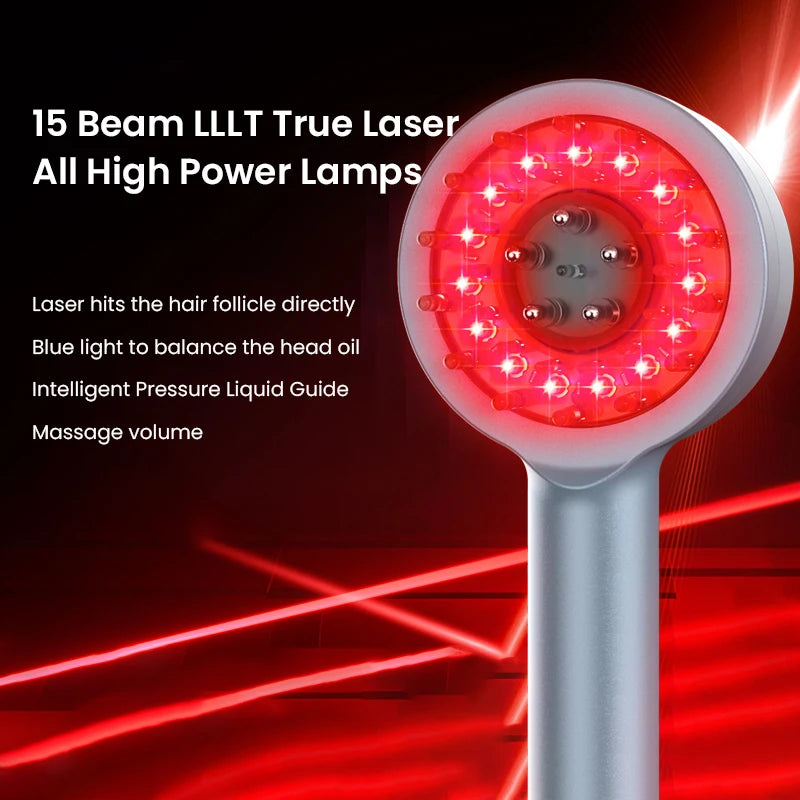 KINGDOM LED Right Light Therapy Hair Growth Brush and Hair Serum Applicator