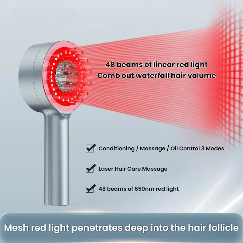 KINGDOM LED Right Light Therapy Hair Growth Brush and Hair Serum Applicator